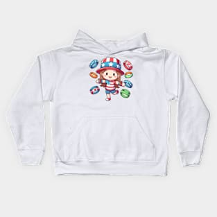 A Whimsical Tribute to American Culture in Cartoon Style T-Shirt Kids Hoodie